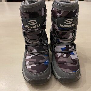 Boys Hobibear Blue Camo Snow Boots